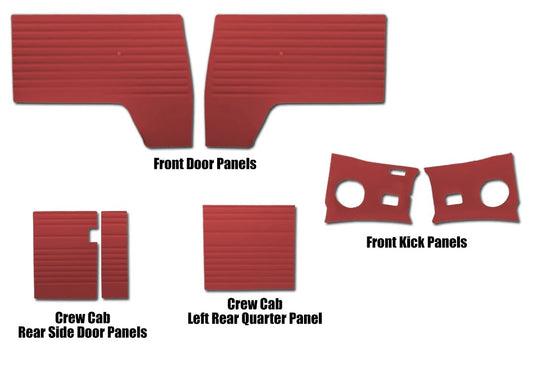 1961-63 Crew Cab Panels Complete 7pc. Kit Velour Cloth