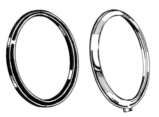 Bug 46-66, Bus 50-67 Headlight Glass to Ring Seals Pair
