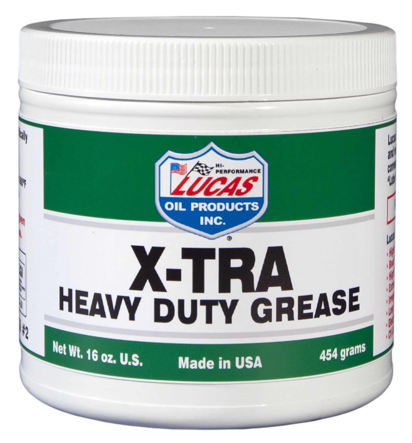 Lucas XTRA-HD Wheel Bearing Grease 16oz Tub (Green)