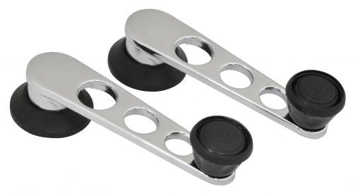 Chrome Window Cranks, thru 67, Black Knob Pair