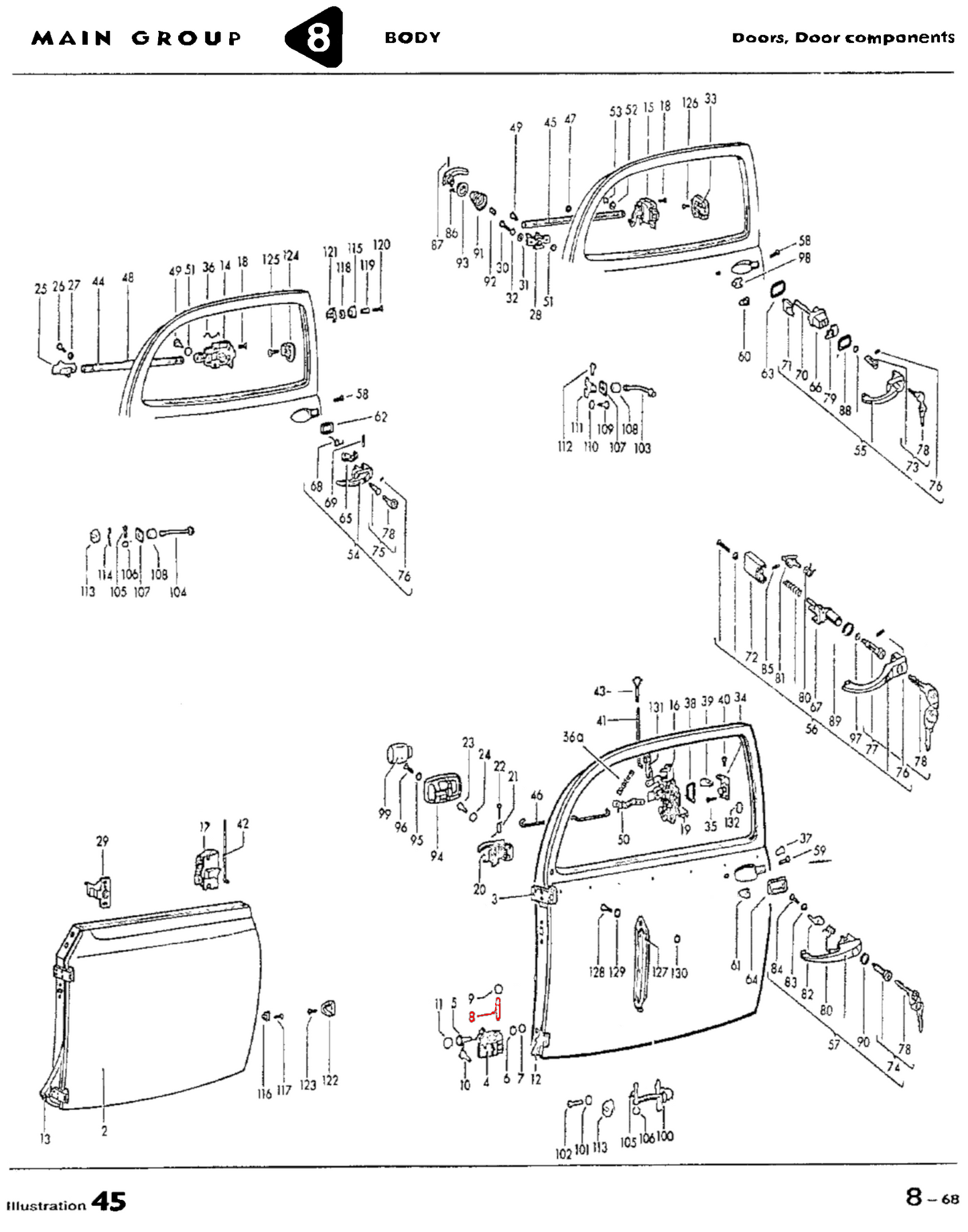 Bug 50-67 1st Oversized Door Hinge Pin, 8.05mm
