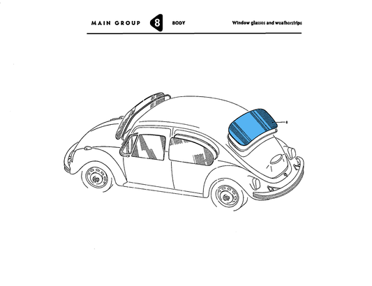 Bug 65-71 Rear Glass Sedan Clear