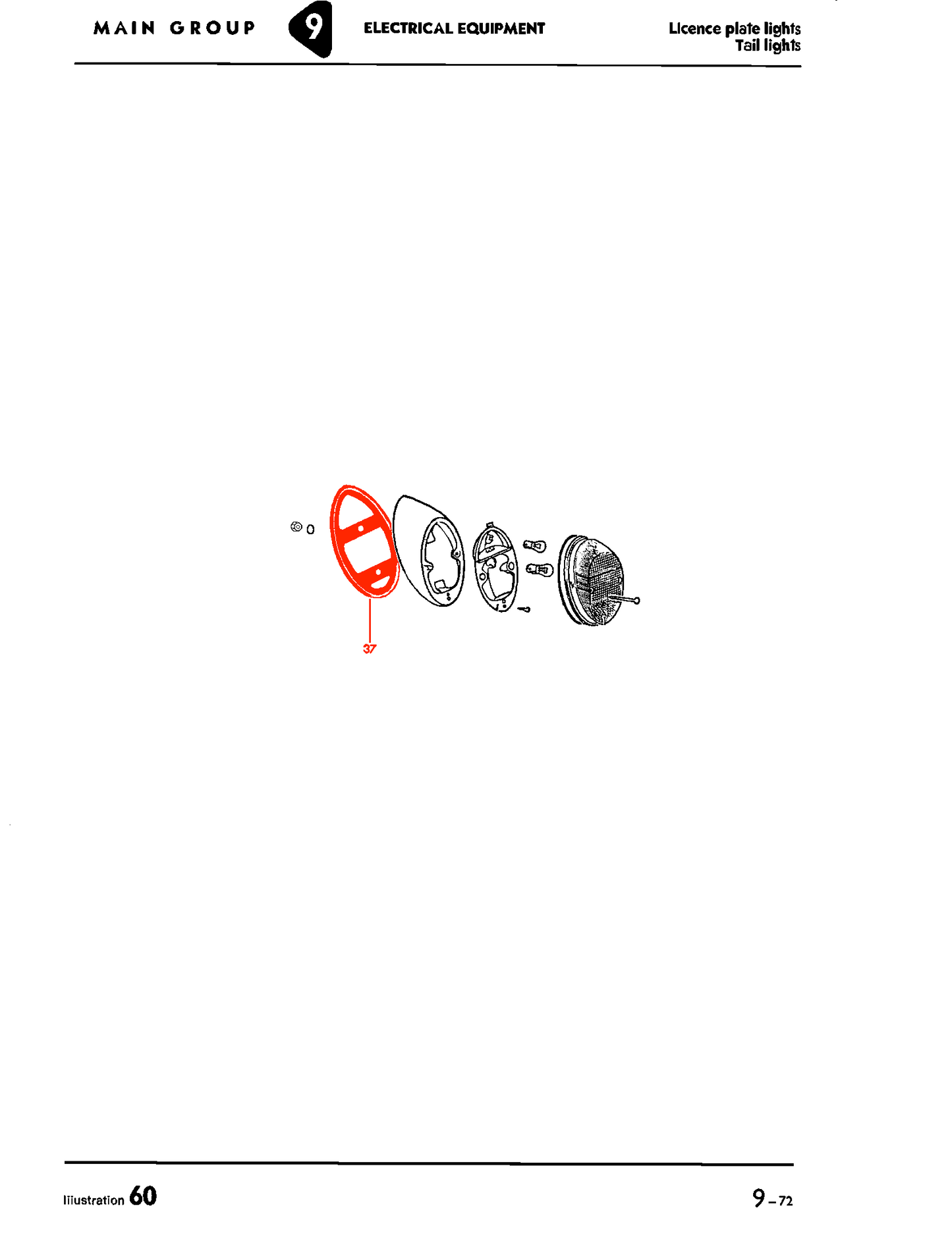 Bug 62-67 Taillight Seals, Housing to Fender