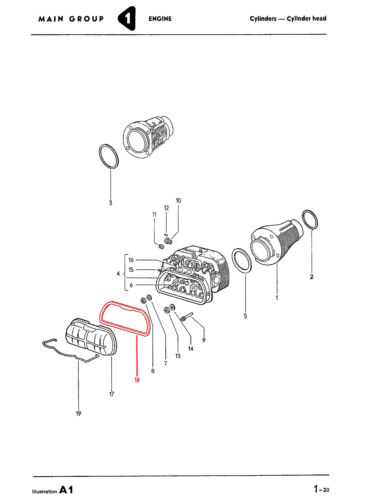 German Valve Cover Gasket, 12-1600cc