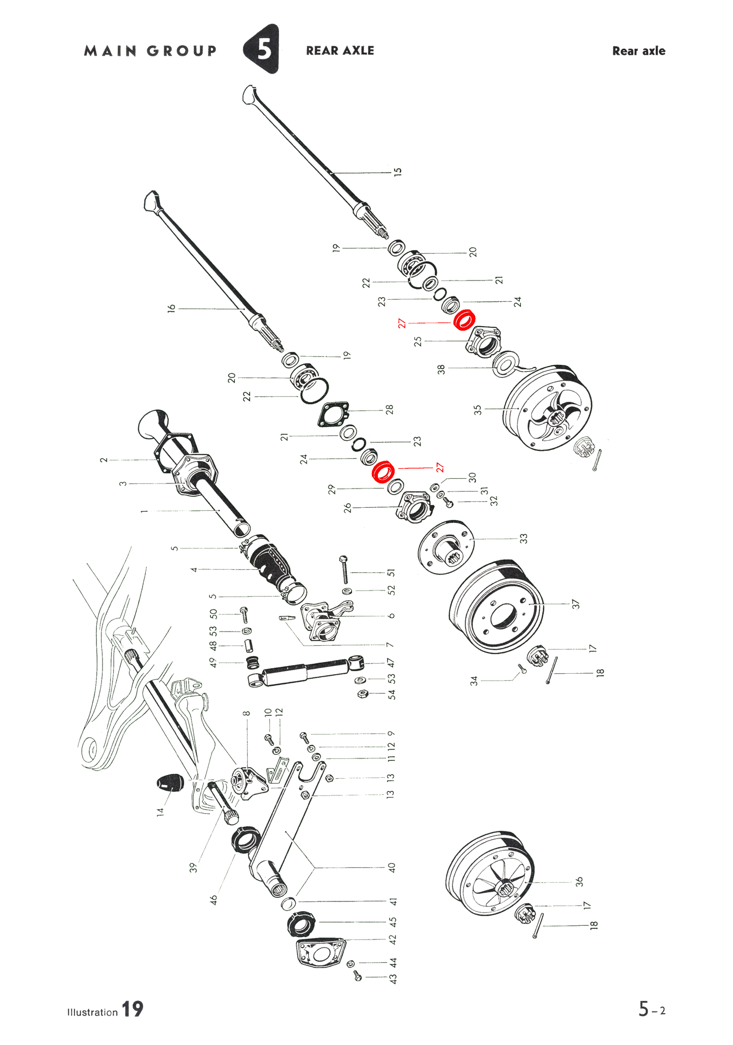 Rear Axle Bearing Seal for IRS or Swing Axle Each
