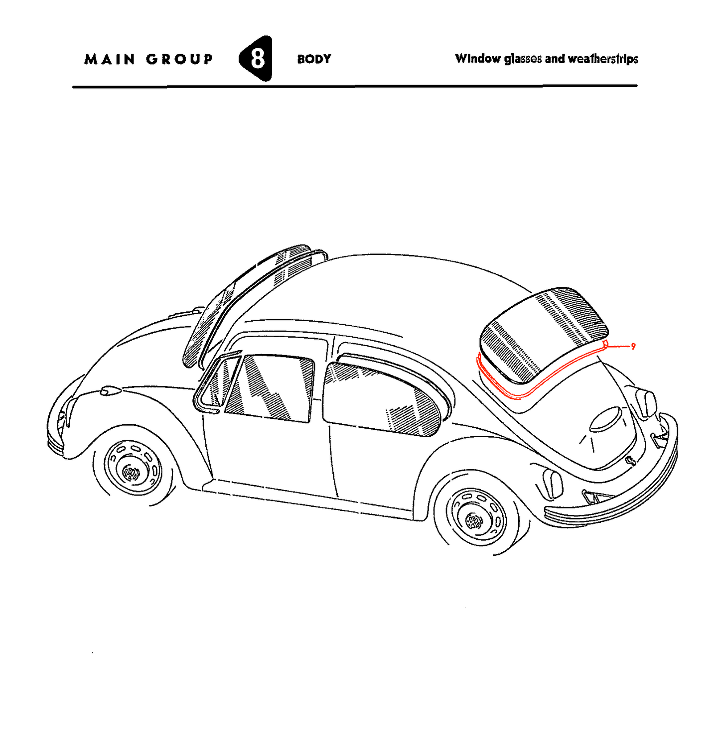 Bug 58-64 Rear Window Seal American Style Hardtop