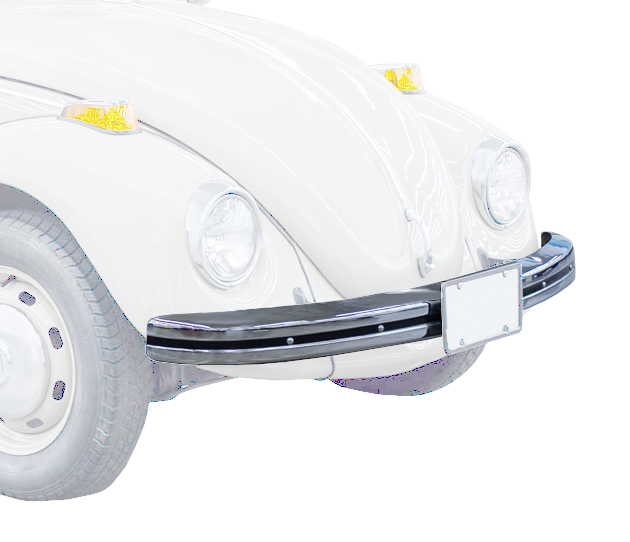 Bug 68-73, SB 71-73 Single Chrome Rear Bumper W/Black Tape