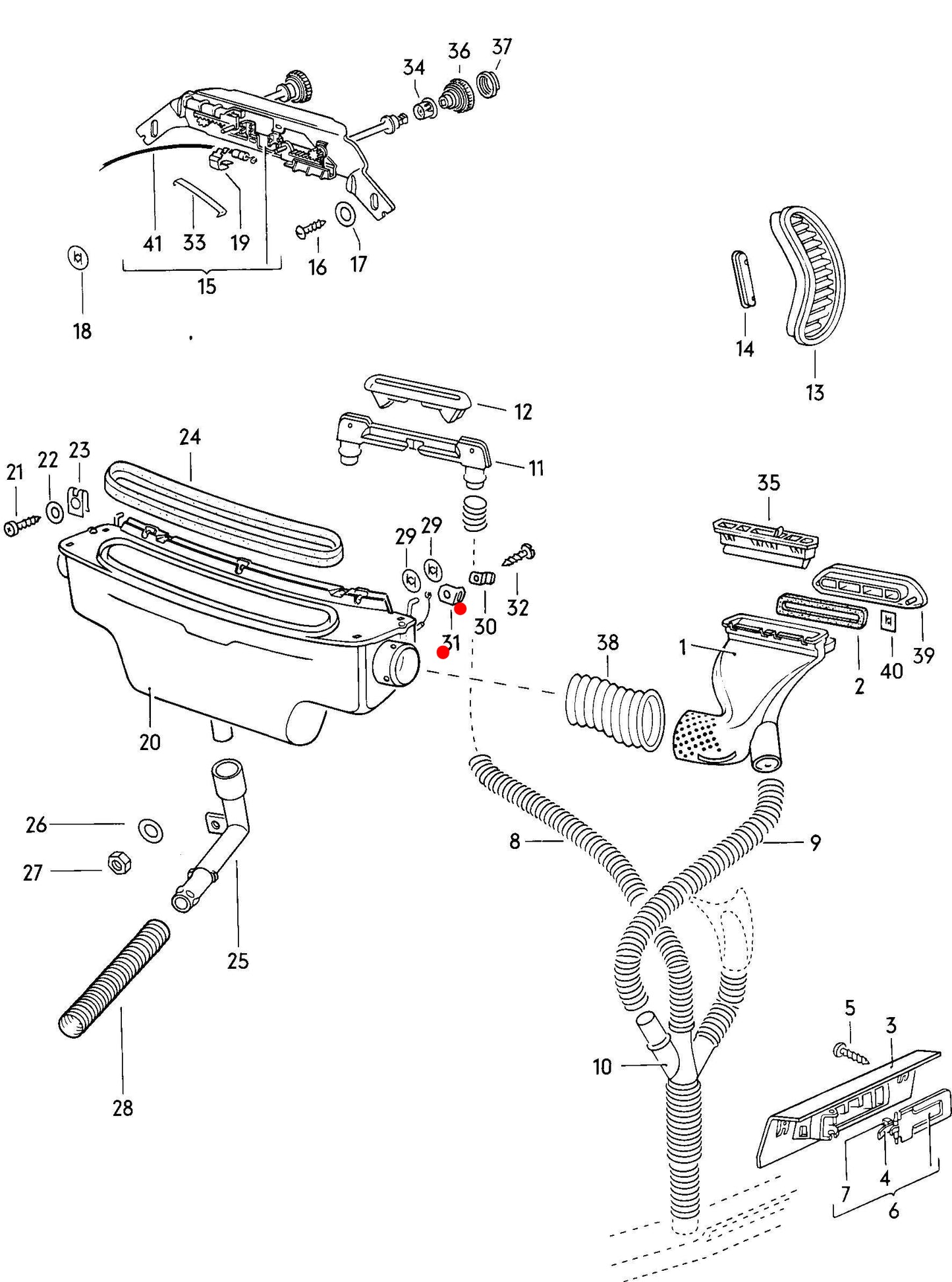 Fresh Air Control Box Retainer for Control Cables Each