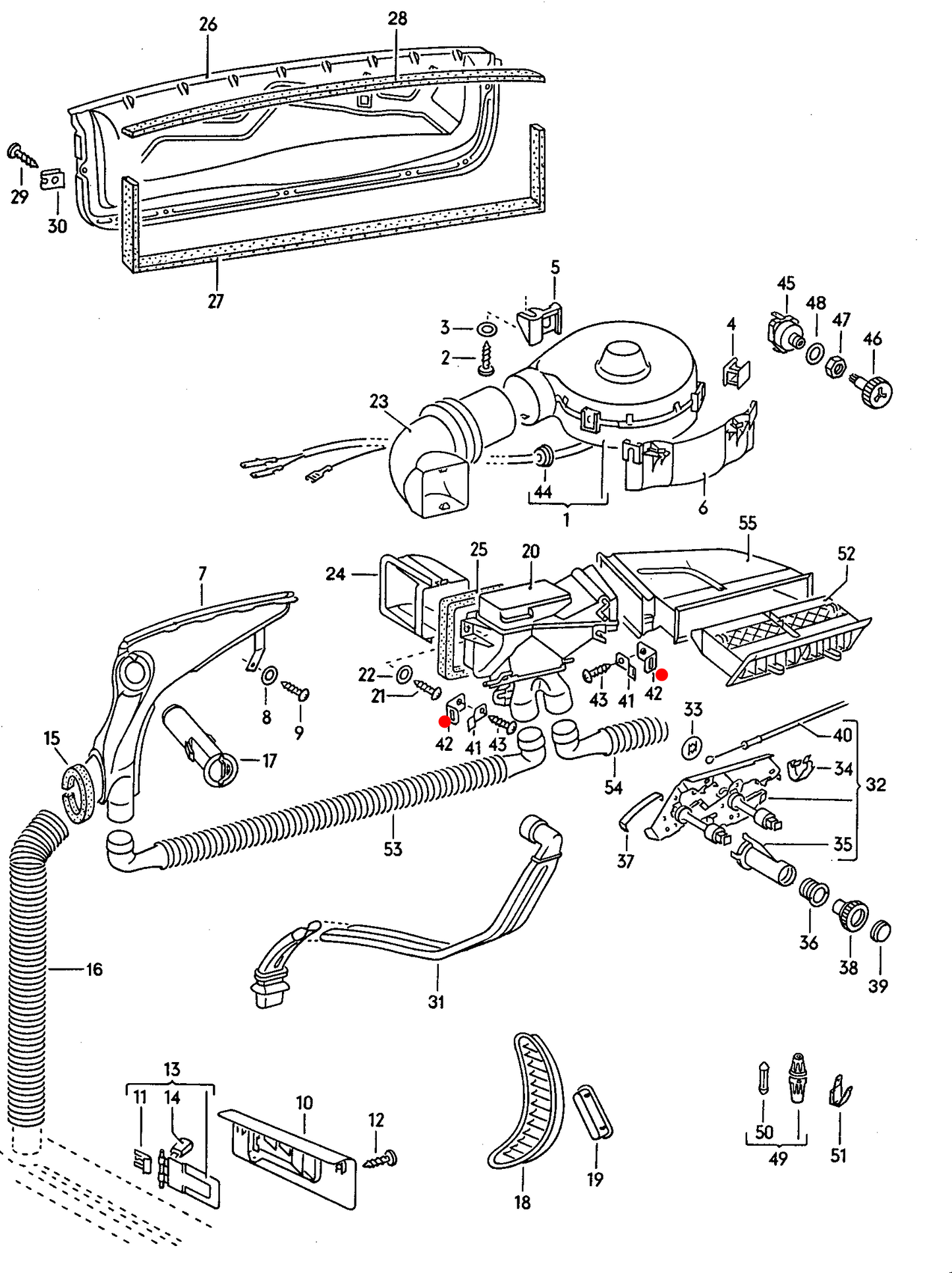 Fresh Air Control Box Retainer for Control Cables Each