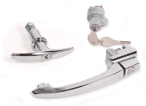 Bug 60.5-64 Door Handle Set w/ Lid and Ignition Matched Keys