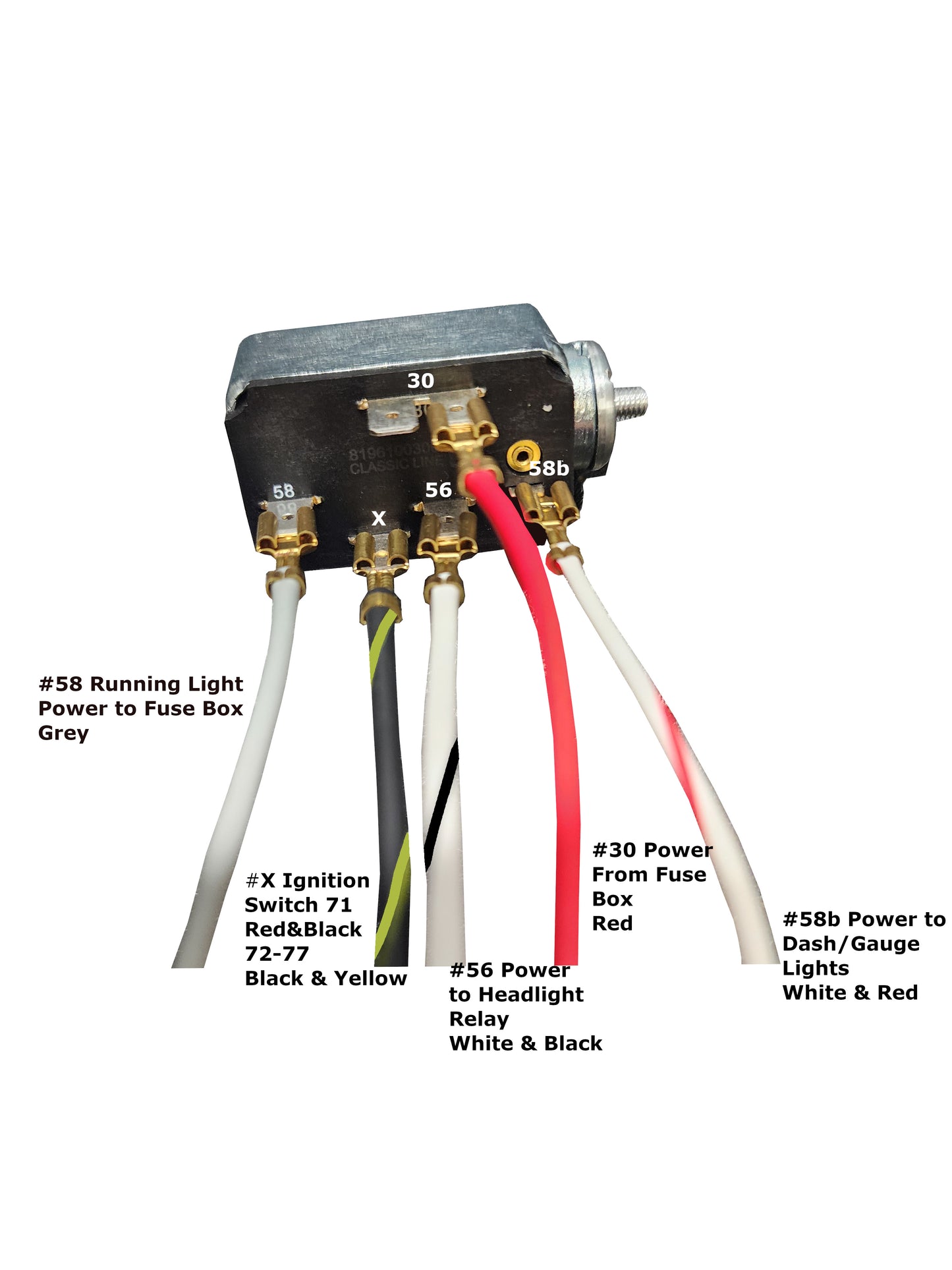 71-77 Bug, SB, Ghia Headlight Switch
