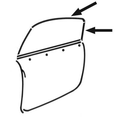 58-74 Ghia Convertible Side Window To Top Seal