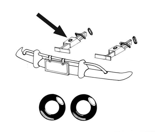 KG 58-71 Bumper Bracket Support Base Seals Pair