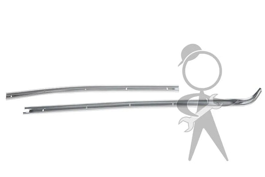 Ghia Quarter Window Base Molding, Aluminum, Left 2 Piece