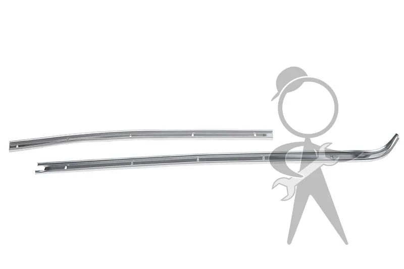 Ghia Quarter Window Base Molding, Aluminum, Right 2 Piece