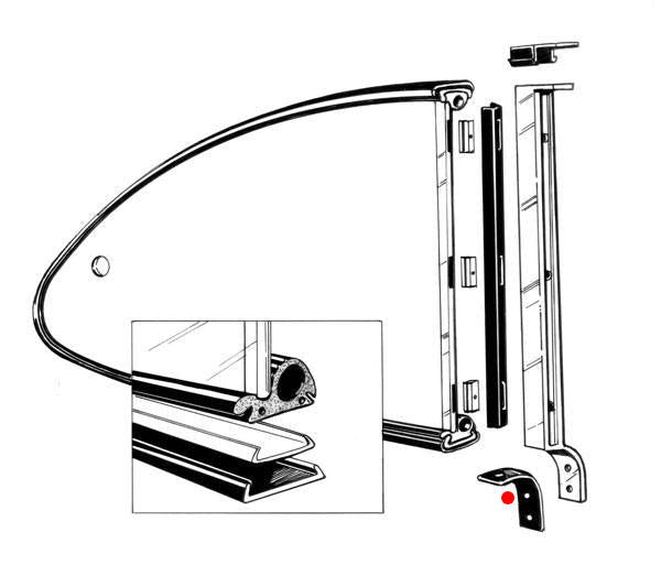 Ghia 60-71 Quarter Window Post Bottom Seals Pair