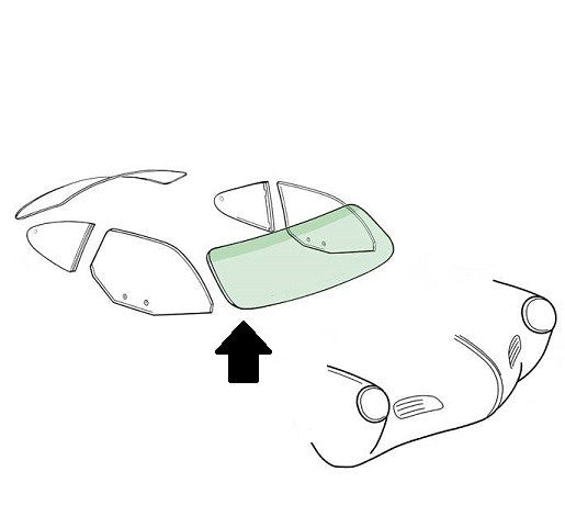 KG 67-74 Sedan Windshield Clear 17" Top to Bottom