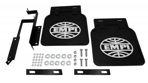 Mud Flaps, Black with White Logo, Type 2, thru 72, Pair