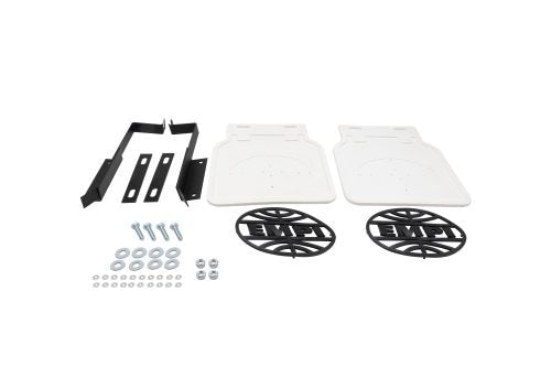 Mud Flaps, White with Black Logo, Type 2, thru 72, Pair