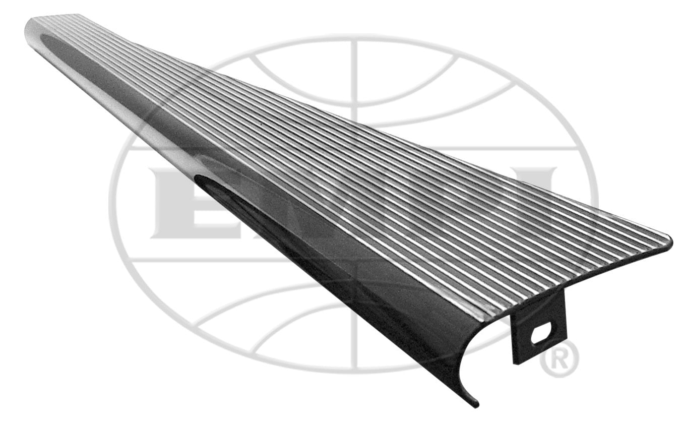 Running Board, Gloss Black Lip Polished Ribs, Pair.
