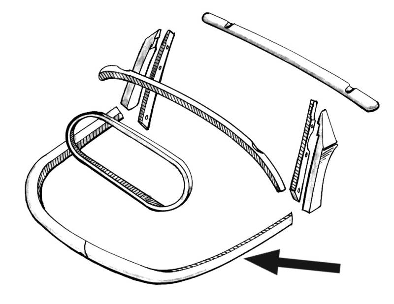 1967.5-1971 Bug Conv Rear Tackstrip At Body Base