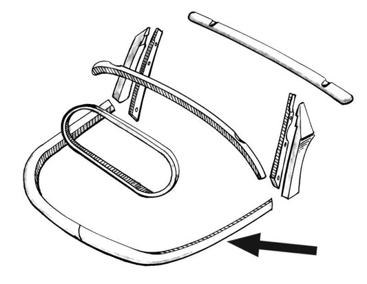 1967.5-1971 Bug Conv Rear Tackstrip At Body Base