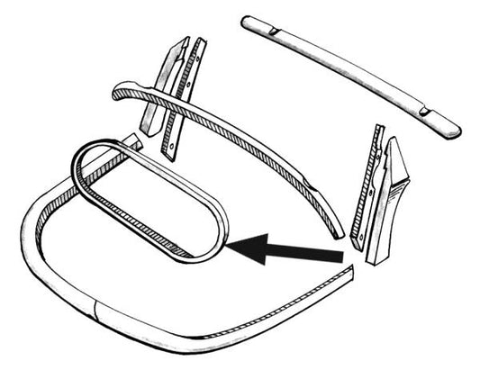 Bug 64-75.5 Convertible Rear Window Frame Insert