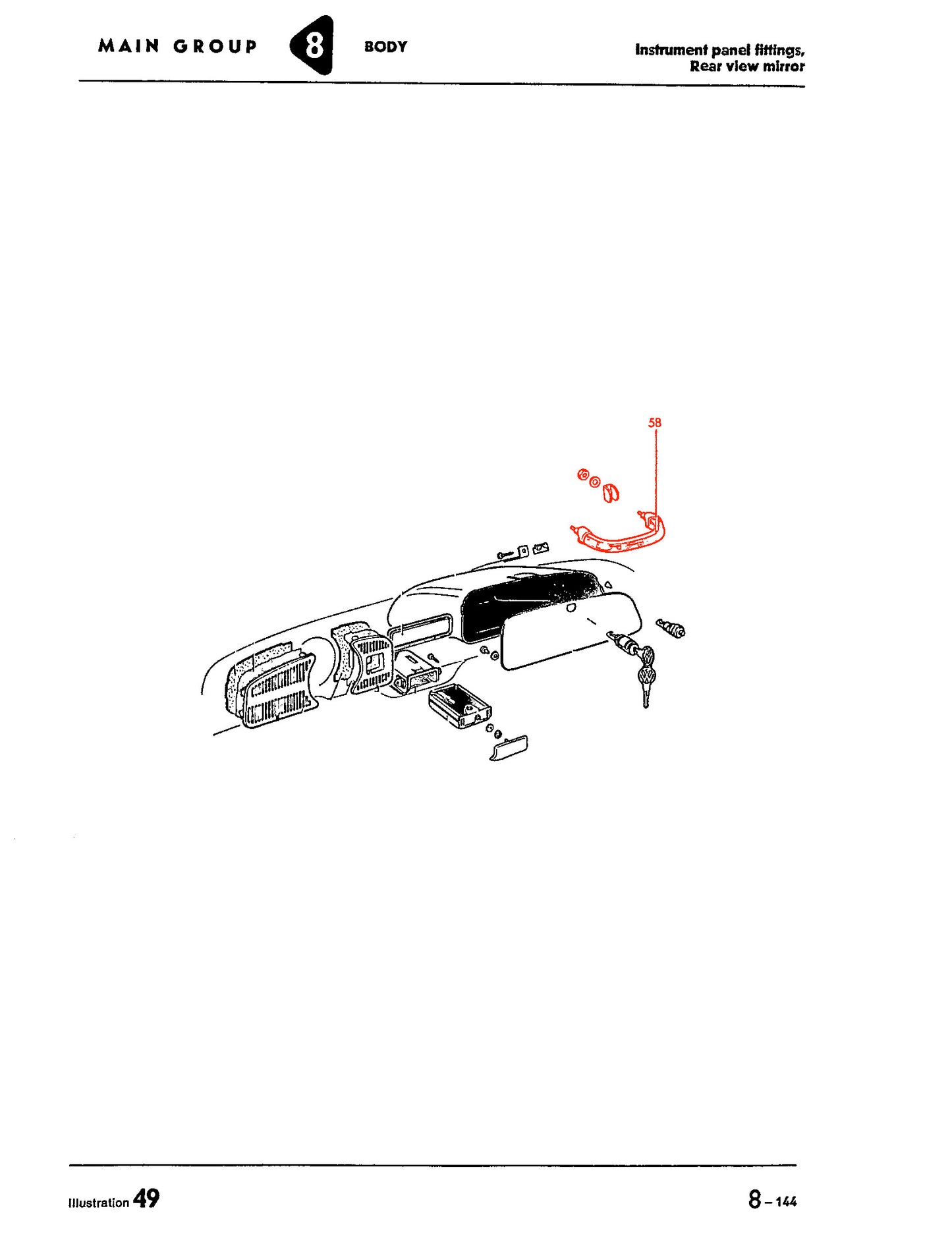 Bug 58-67 Dash Grab Handle Black
