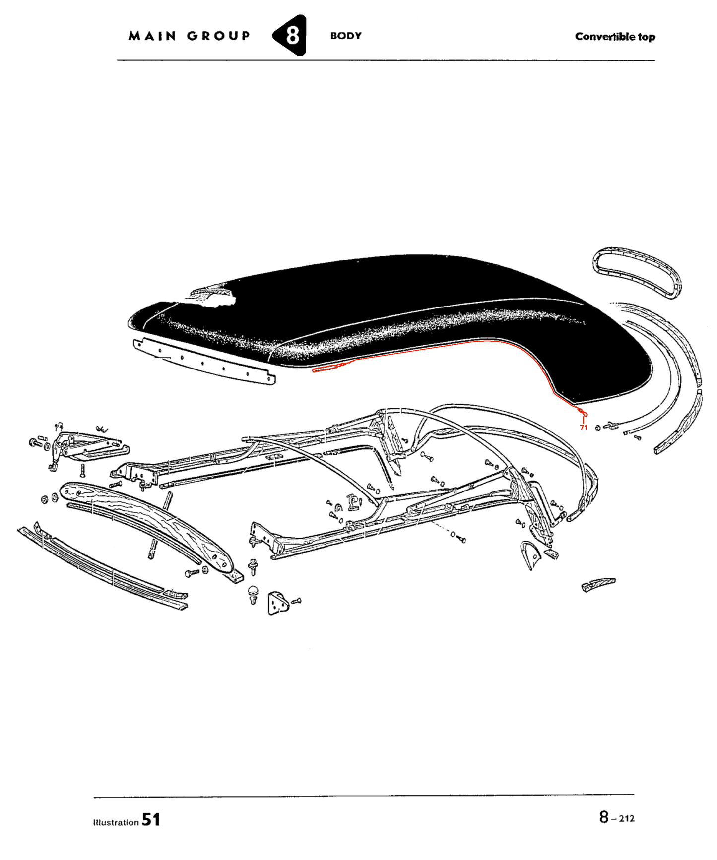 Side Tension Cables 1pr. 1950-93 Bug, Ghia, Rabbit Convertible & Cabriolet