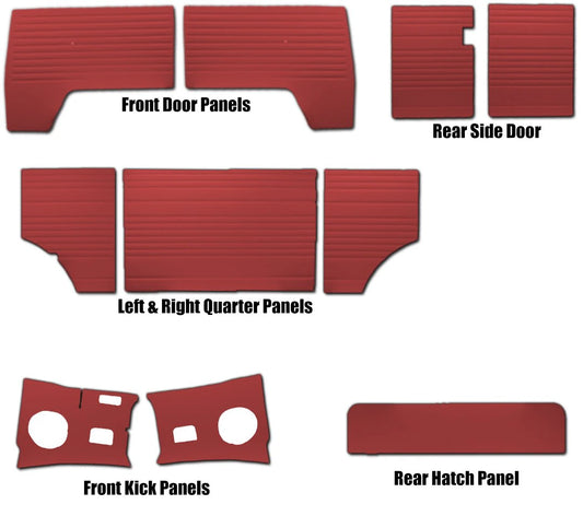 Panels Complete Kit 10pc. 61-63 Bus Color- Dark Grey Vintage Vinyl ***SPECIAL- No Heat Seams***