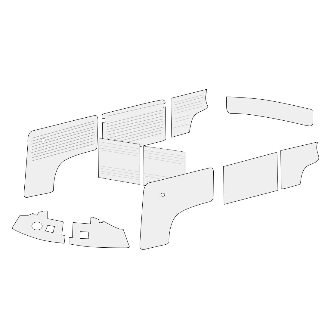 1968-70 Bus Panels Complete 11pc. Kit Smooth Vinyl