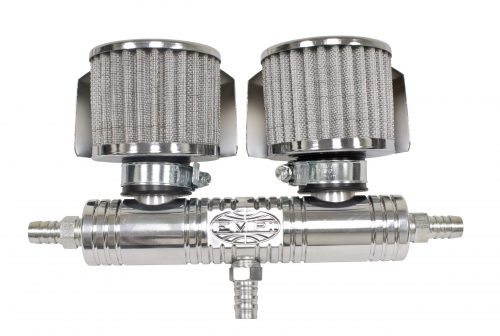 Billet Breather Tube with Shielded Filter Covers