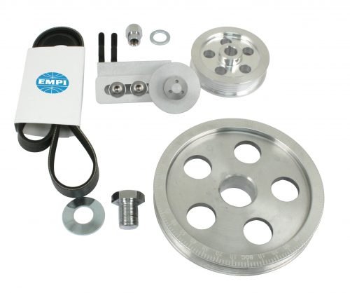 Serpentine Belt Pulley System, Anodized/Polished