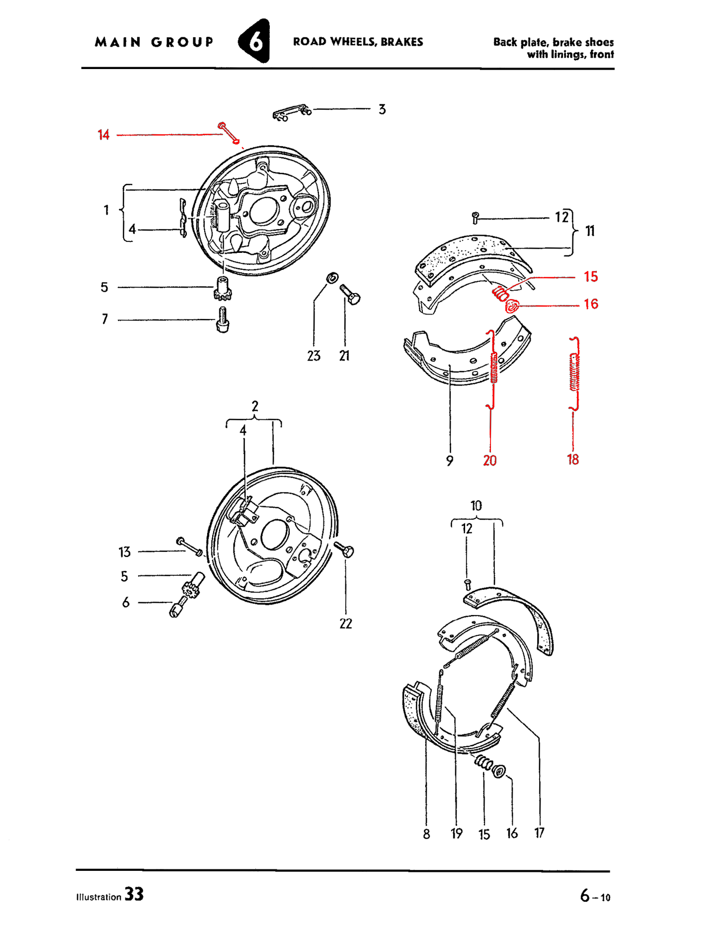 T1 65-77 Brake Hardware Kit Front