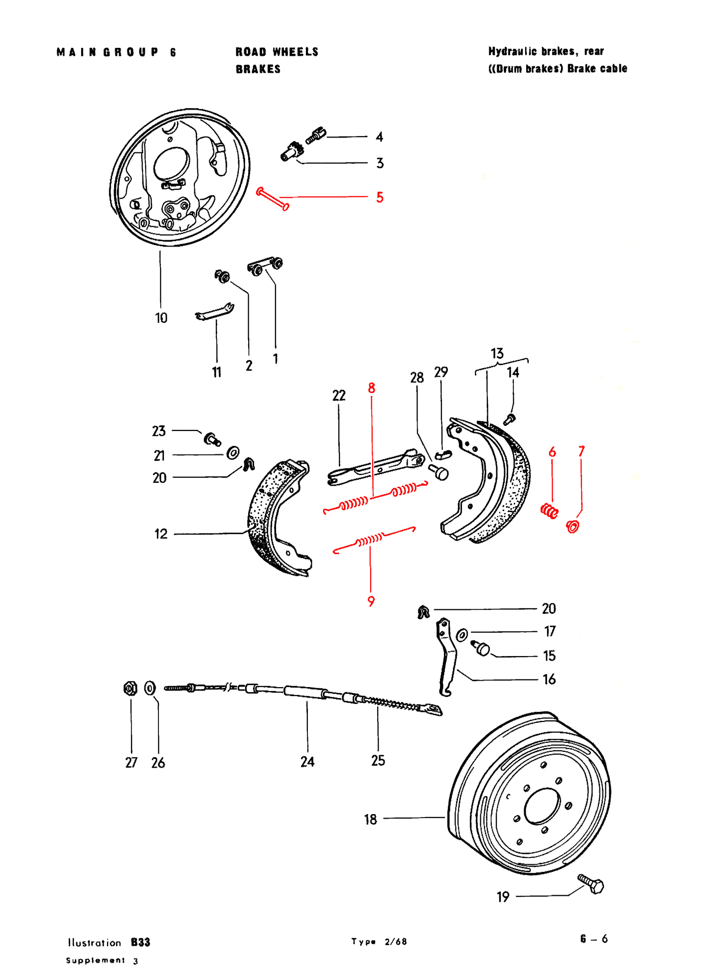 Bus 64-79 Rear Drum Brake Hardware/ Spring Kit