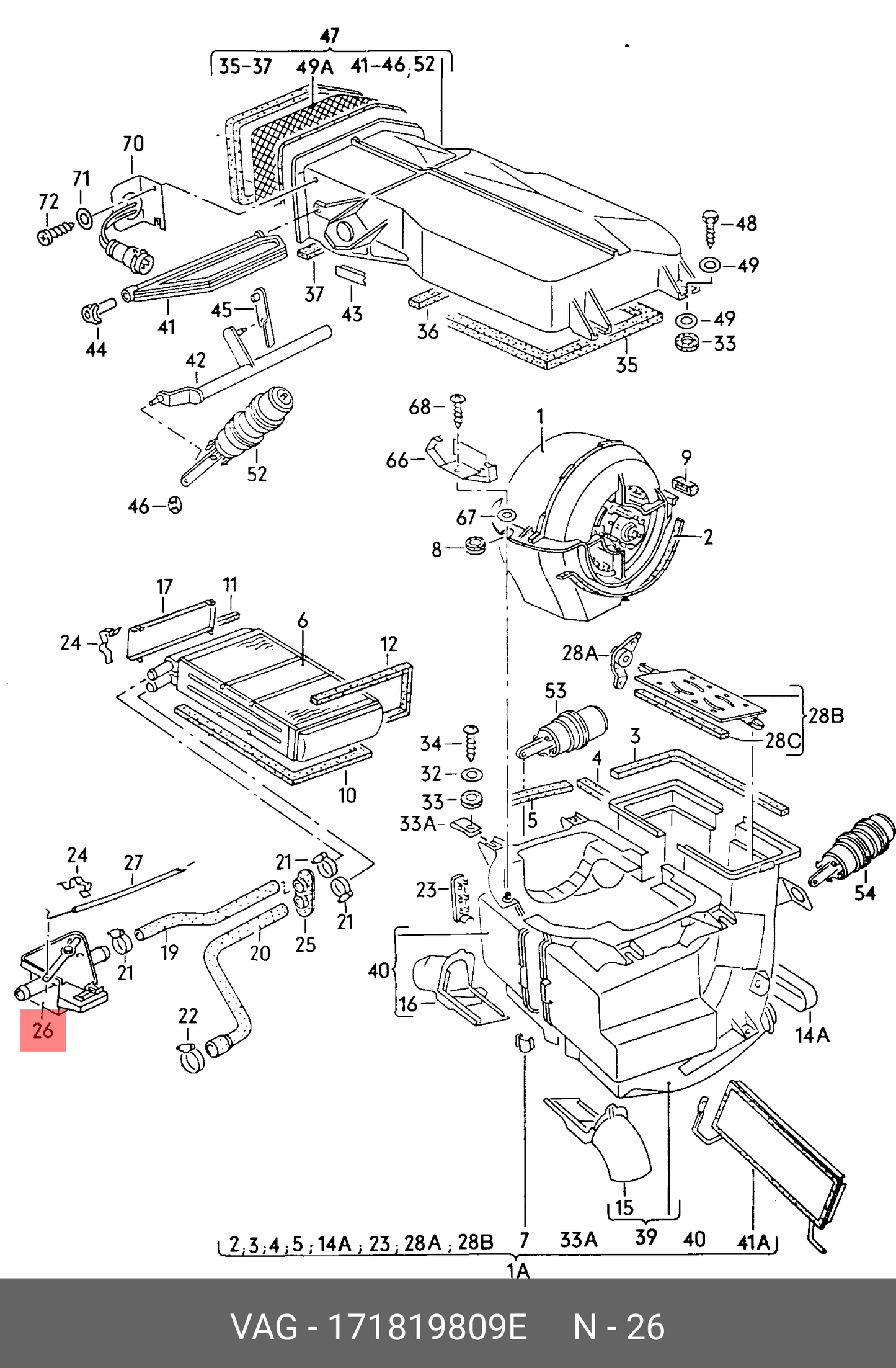 77-93 VW Audi Heater Valve