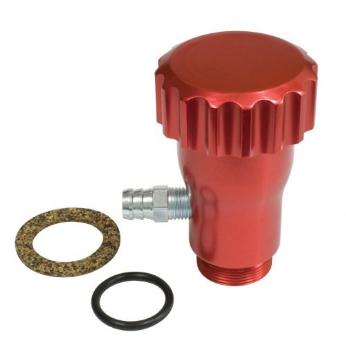 18-1099-0 EMPI Billet Red Anodized Oil Filler with Cap - VW Beetle (1961-1979)