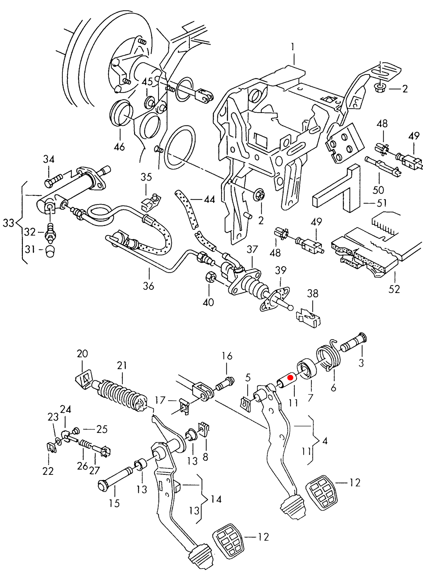 OE Brake Pedal Pin Bushing NLA