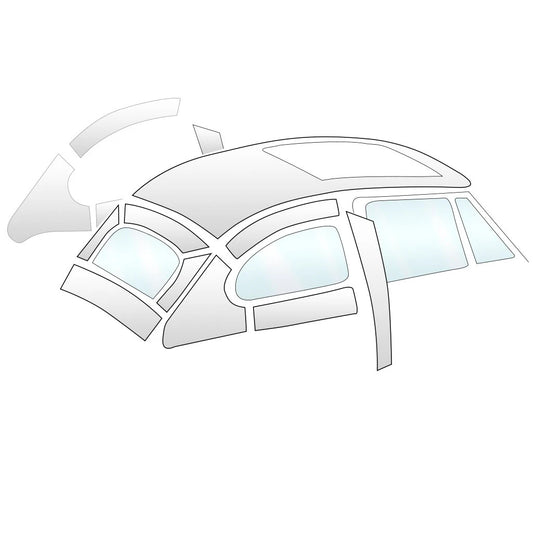 1958-63 Bug Sedan, Headliner Original Style W/Post, W/Ragtop Sunroof Mohair Cloth