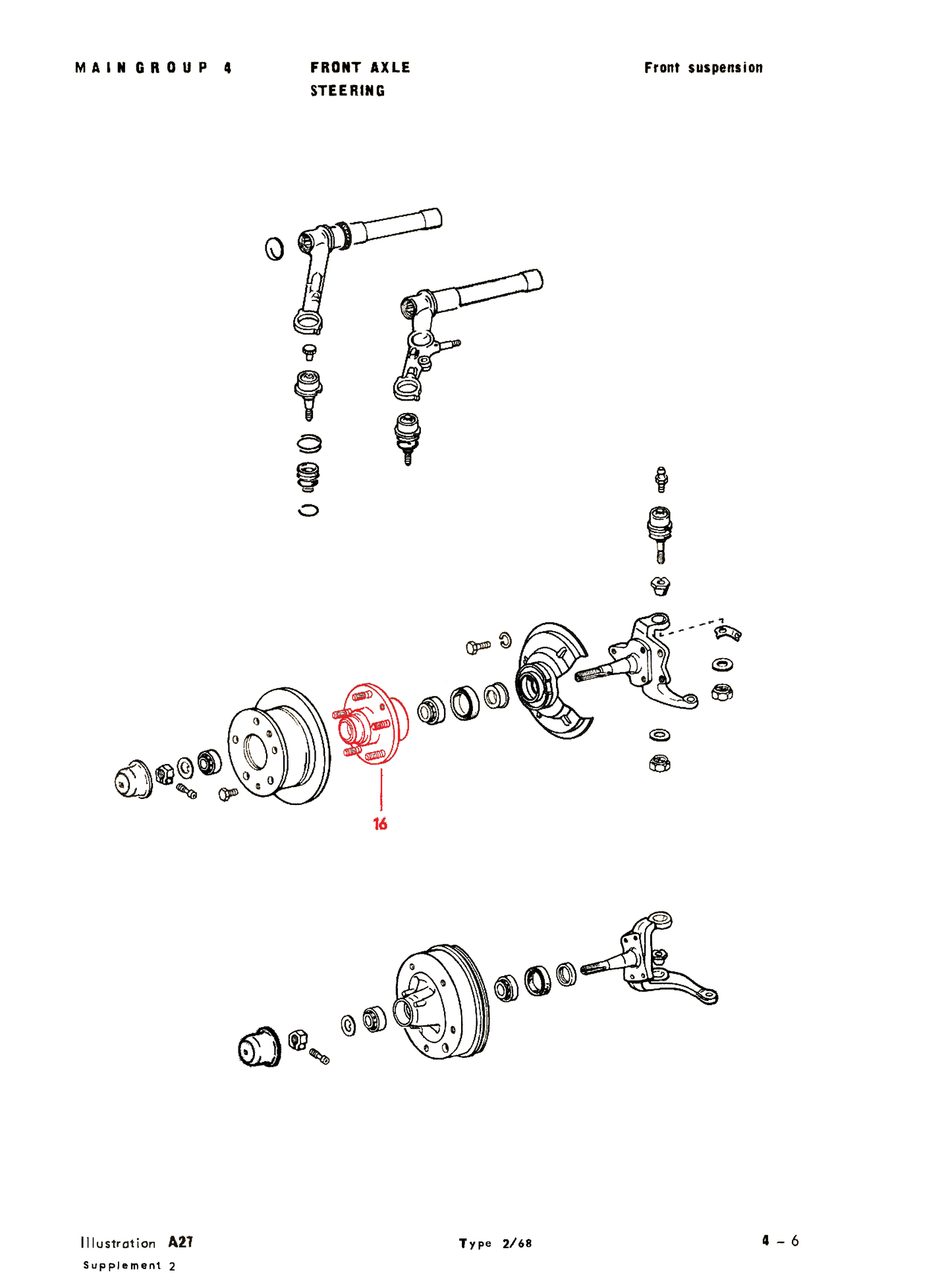 Bus 71-79 Front Brake Hub Assembly Left or Right