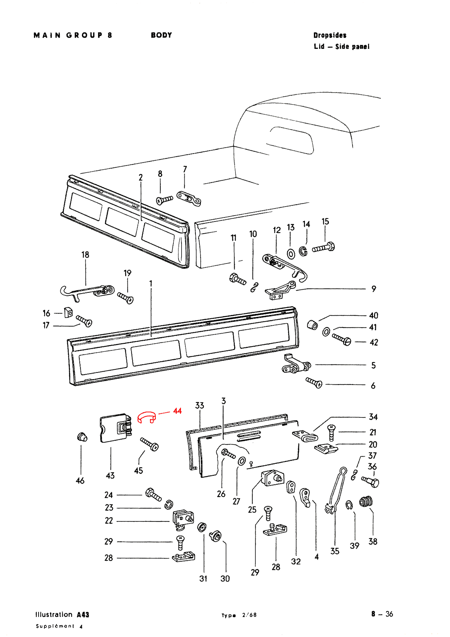 67-71 Bus, Fuel Door Clip Spring