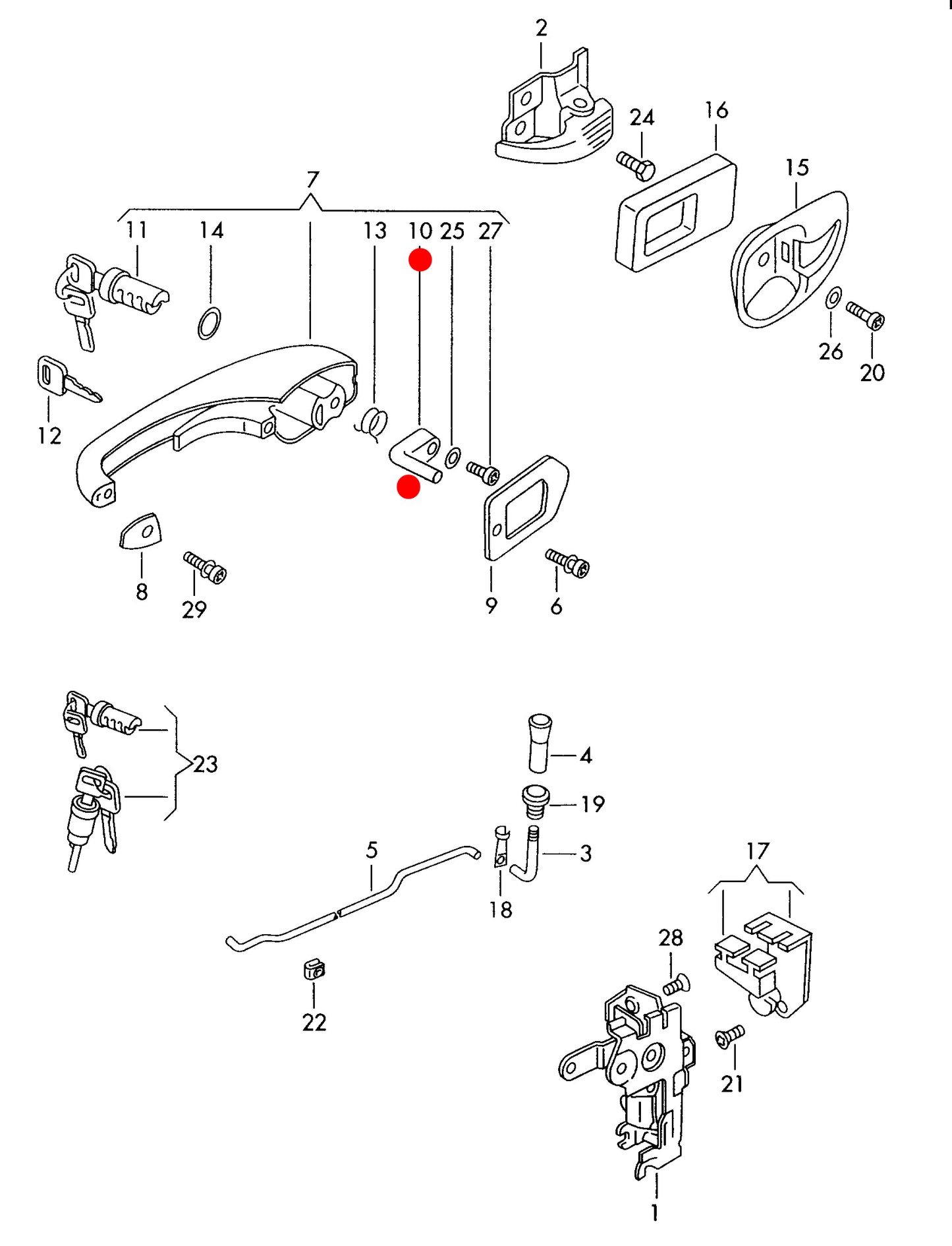 Bus 69-79 Door Handle Operating Eccentric Lever