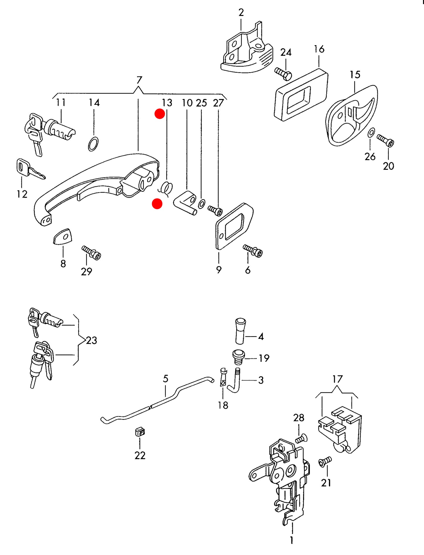 Bus 68-79 Door Handle Operating Spring