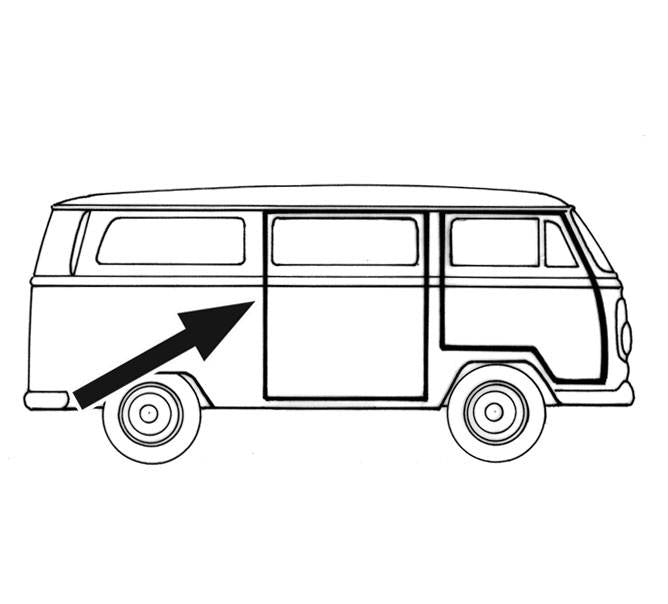 211-843-792BEU Center Sliding Door Weatherstrip - VW Bus (1968-1979)
