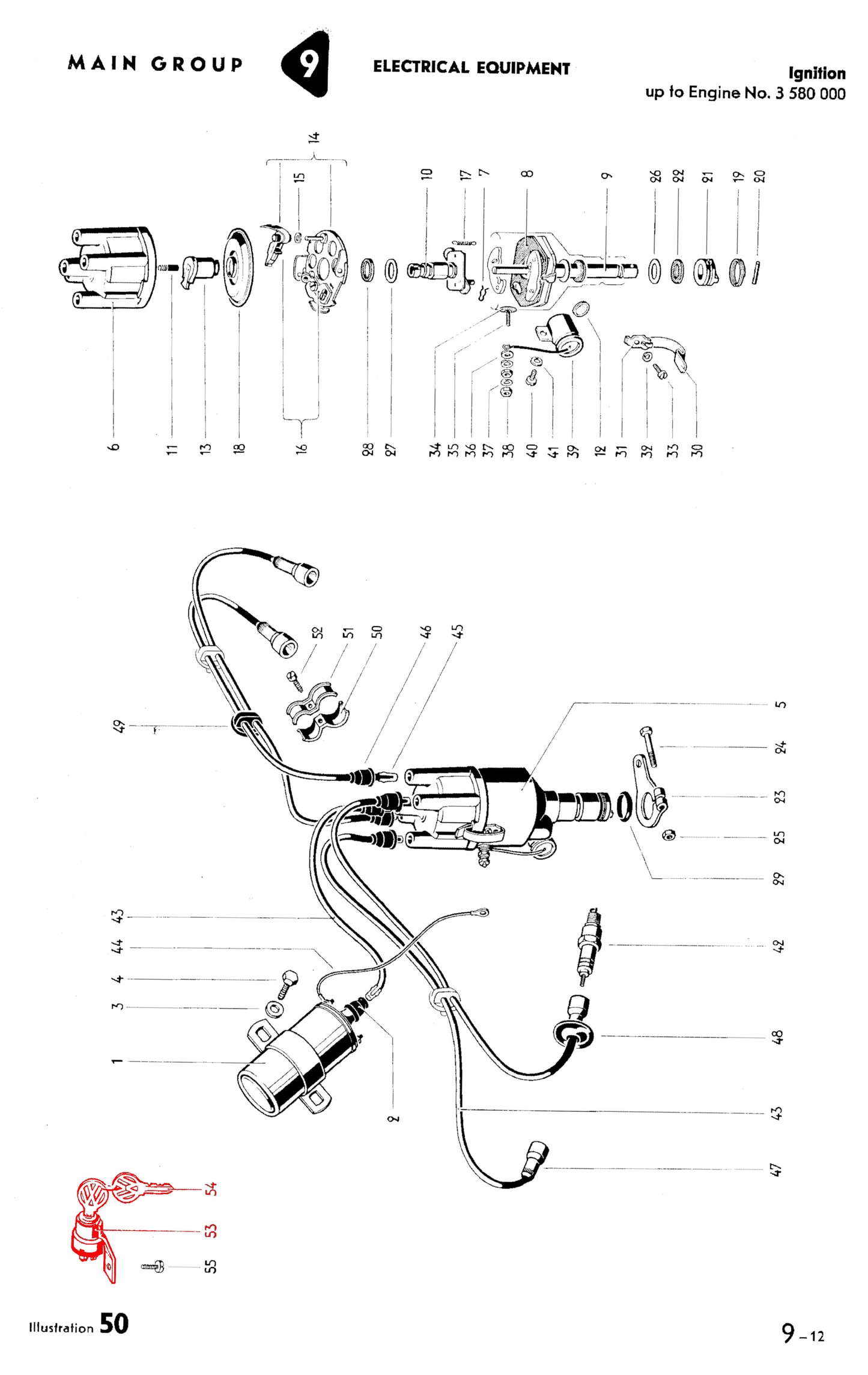 Bus 55-67 Ignition Starter Switch