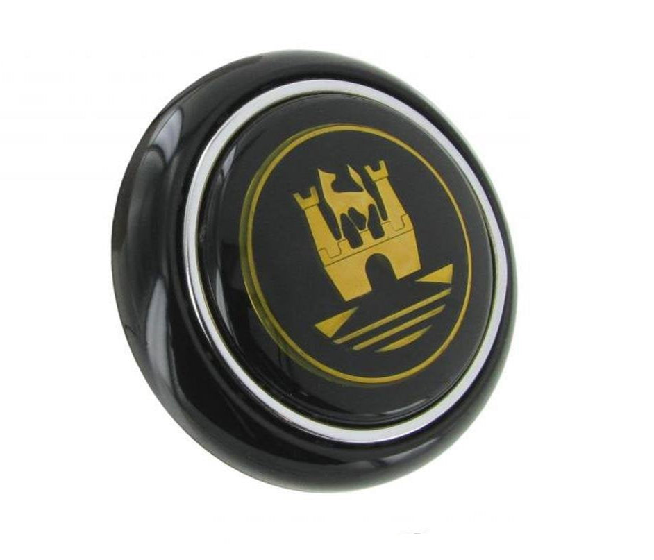 Bug 56-59, Bus 55-67 Horn Button - Black w/ Gold Crest