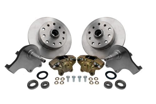 Front Disc Brake Kit, Drop Spindles w/ Ball Joint Suspension, Double-Drilled Discs 5x130mm / 5x4.75"