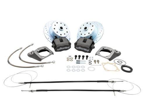 Wilwood Rear Disc Brake Kit Type 1, 58-67 Double Drilled, 5x130 / 5x4.75 Silver Calipers