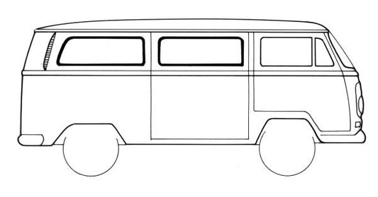 Bus 68-79 Side Window Seal NO Vent Wing Center or Rear