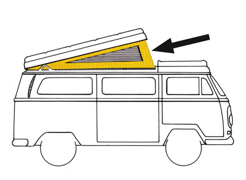 74-79 Bus 3 Window Pop Top, Yellow